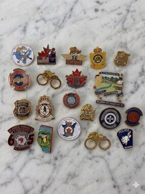 Vintage Canadian First Responder Police Firefighter Lapel Pin Collection Lot 20